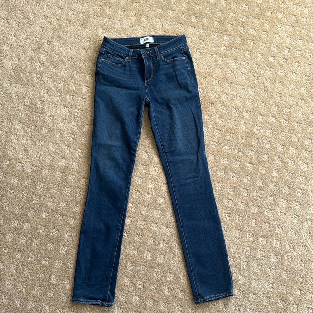 Paige size 26 skyline skinny blue denim jeans